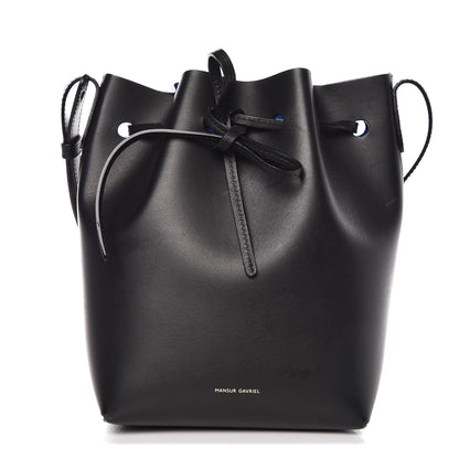 Mansur Gavriel Calfskin Mini Bucket Bag Black Royal 1 of 9