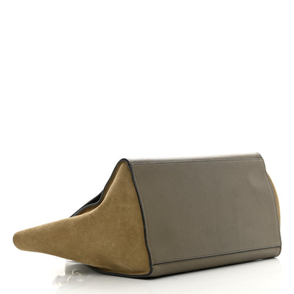 Celine Drummed Calfskin Suede Medium Trapeze Souris 4 of 21
