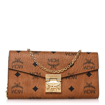 MCM Visetos Large Patricia Chain Wallet Cognac 1 of 8