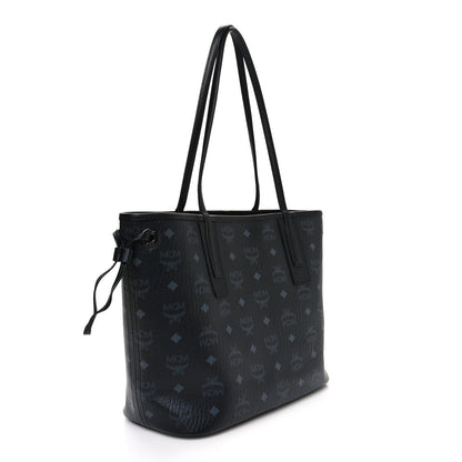 MCM Visetos Small Liz Reversible Shopper Tote Black 3 of 15