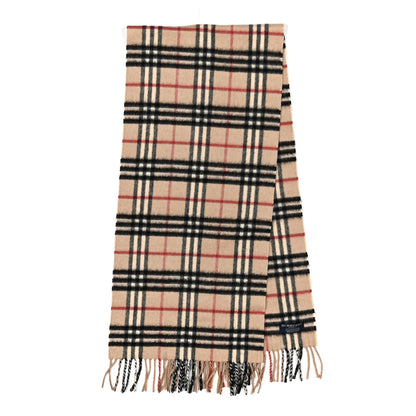 Burberry Cashmere Check Fringe Scarf Archive Beige 2 of 4