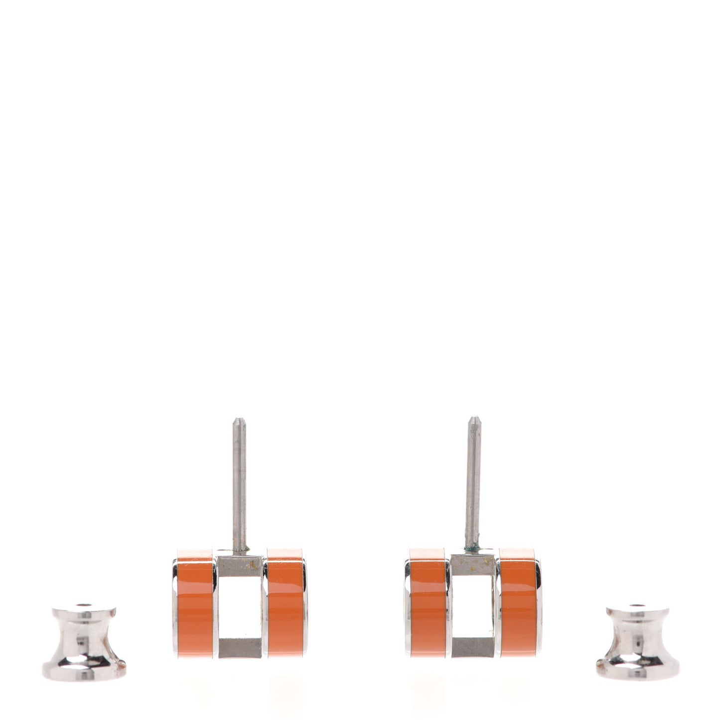 Palladium Lacquered Pop H Earrings Orange