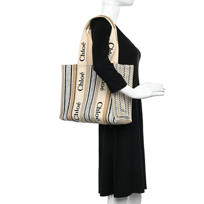 Chloe Knit Medium Woody Ribbon Tote Nude 2 of 10