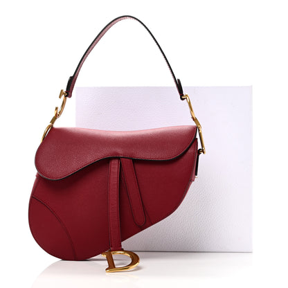 Christian Dior Grained Calfskin Saddle Bag Red 10 of 10