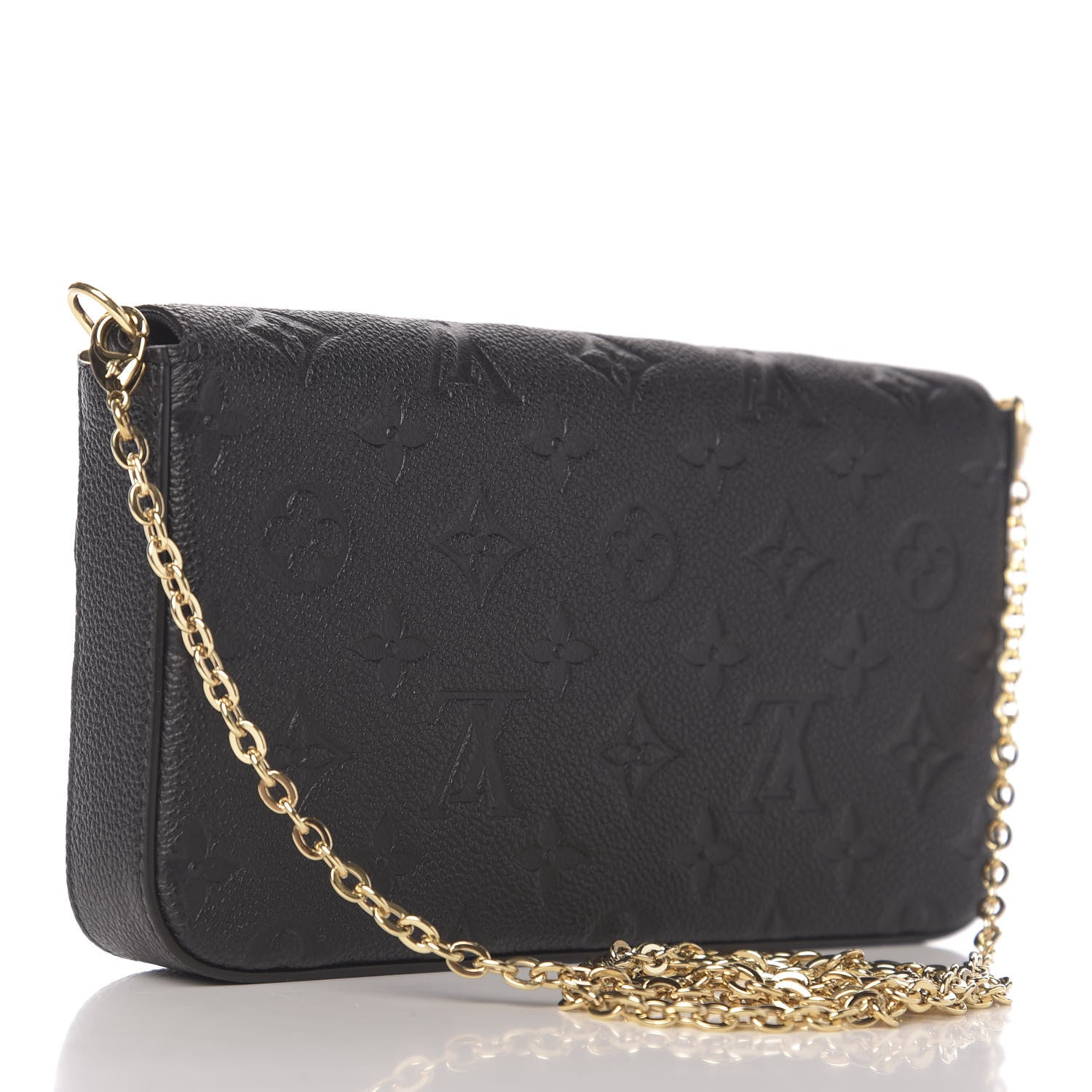 Louis Vuitton Empreinte Pochette Felicie Chain Wallet Black 3 of 10
