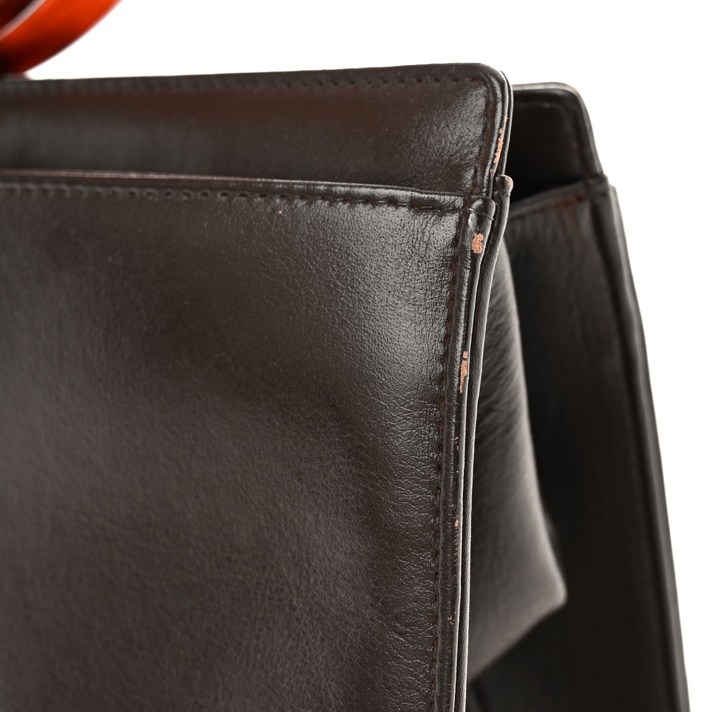 Lambskin CC Tortoise Top Handle Tote Brown