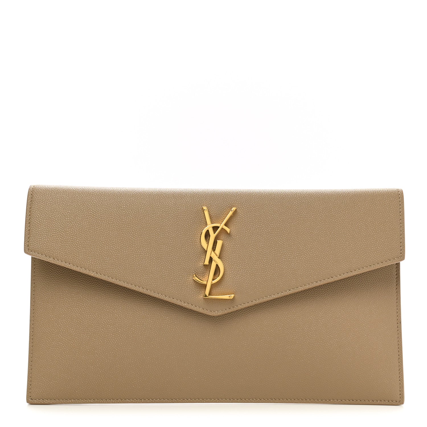 Saint Laurent Grain De Poudre Uptown Pouch Dark Beige 1 of 6