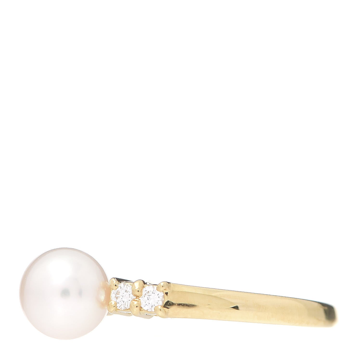 Mikimoto 18K Yellow Gold Diamond Akoya Pearl 6mm Ring 50 5.5 3 of 5