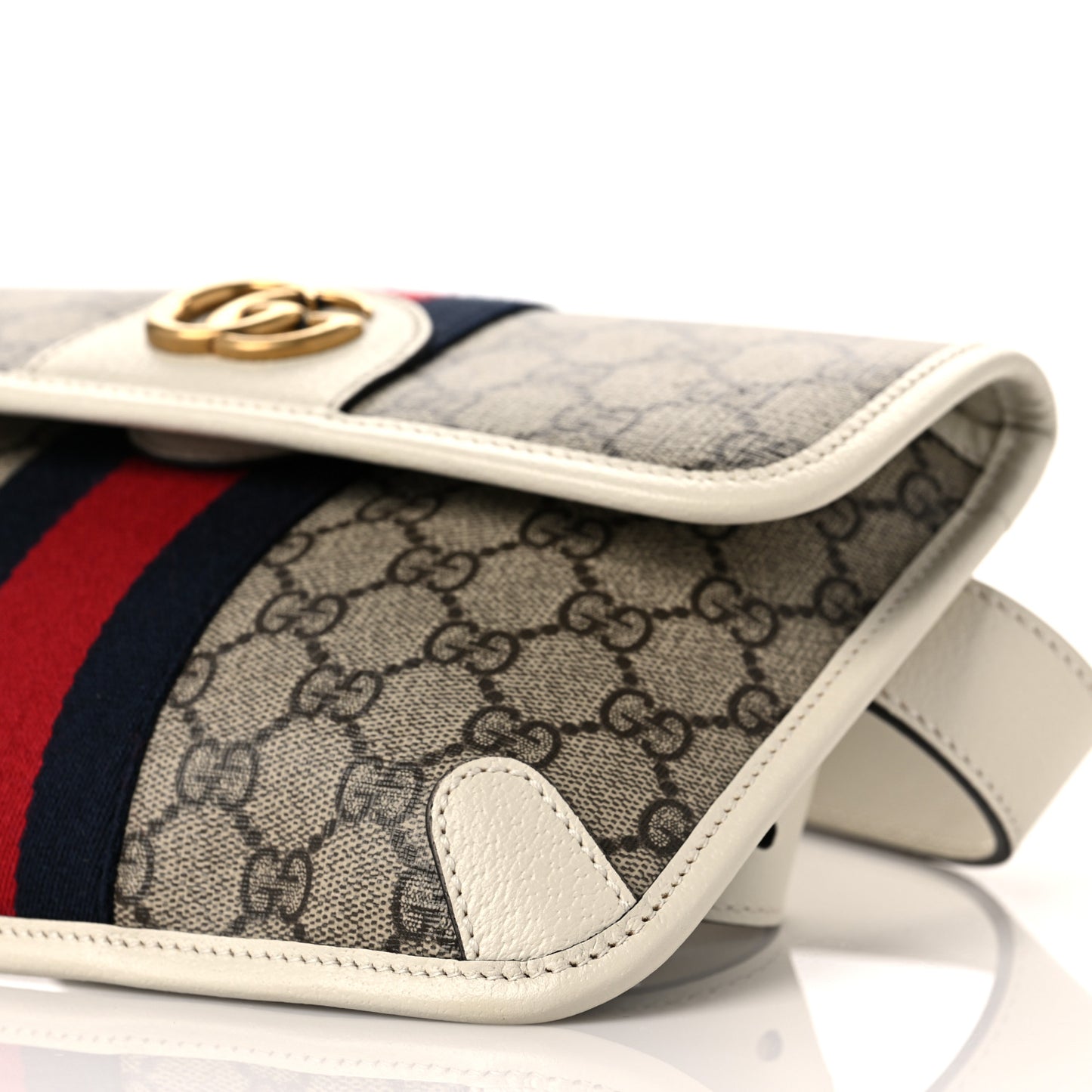 GG Supreme Monogram Web Small Ophidia Belt Bag 90 36 Beige Ebony White