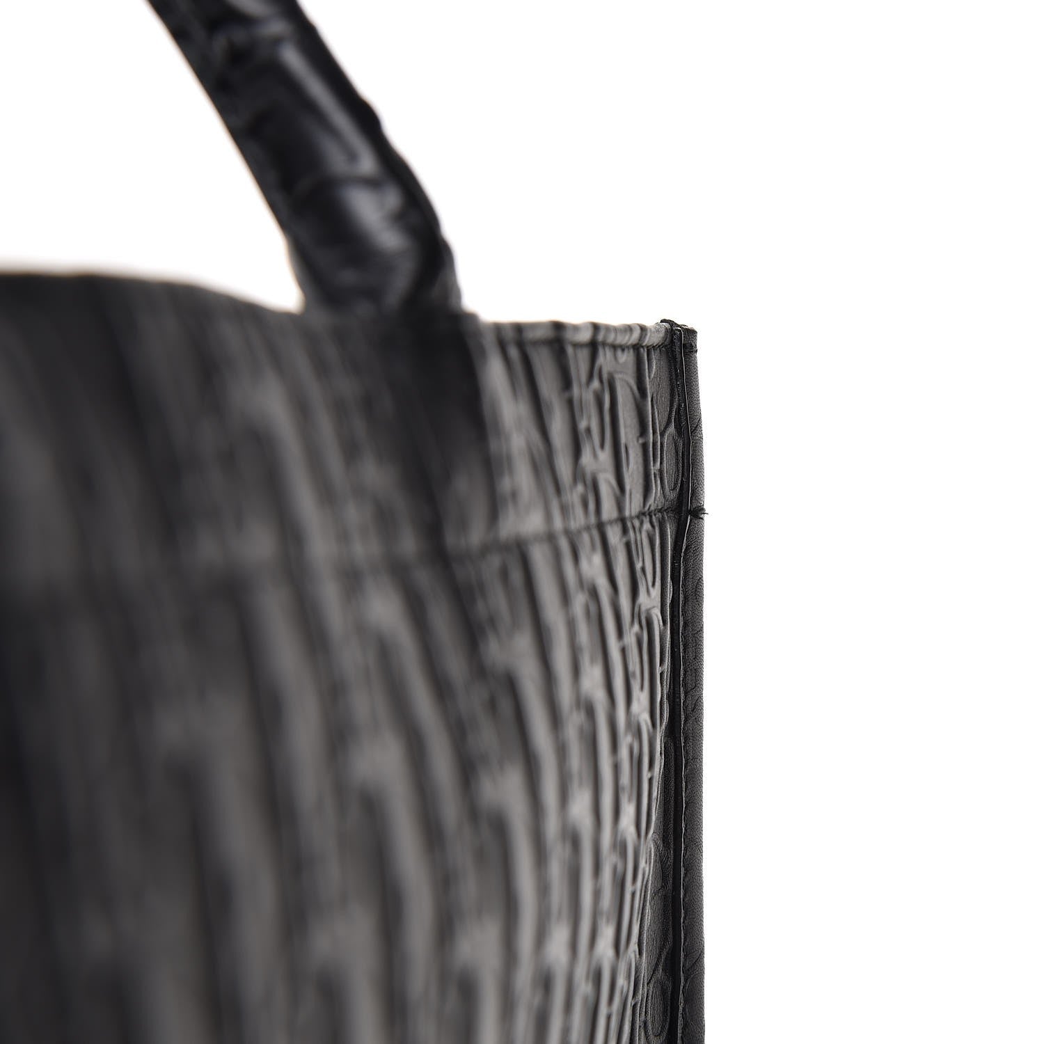 Christian Dior Oblique Calfskin Embossed Book Tote Black 10 of 13