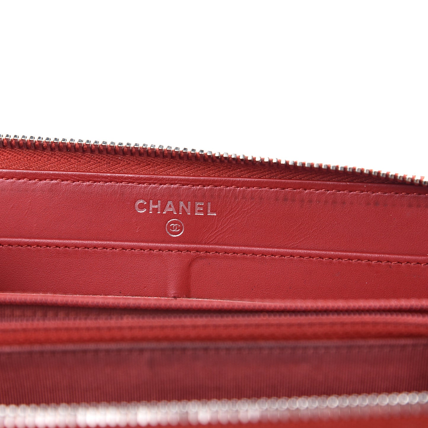 Caviar Quilted Large Gusset Zip Around Wallet Red