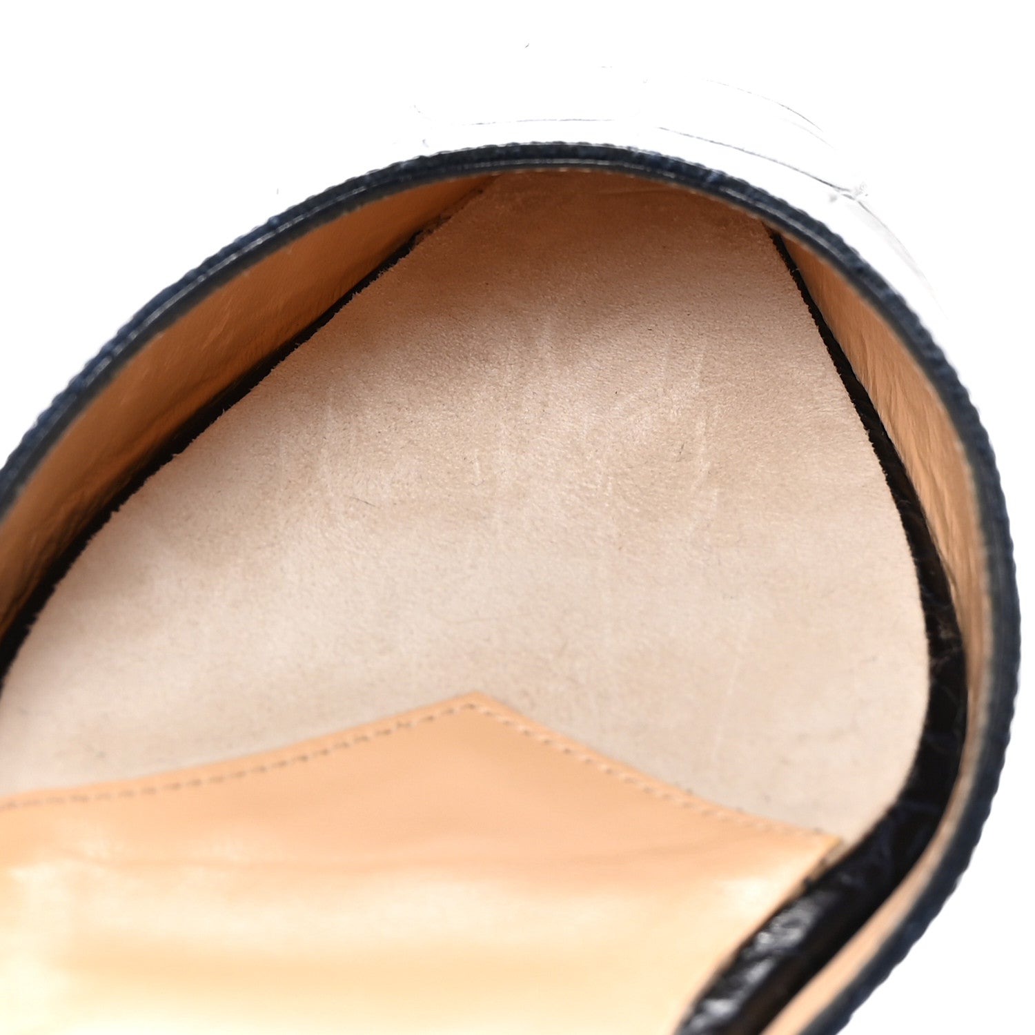 Christian Louboutin Calfskin Crocodile Embossed Choc Lock Flats 38 Obscur 9 of 10