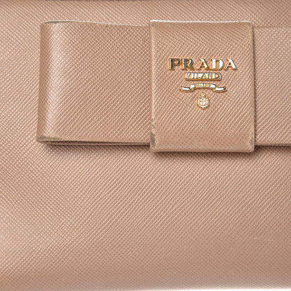 Prada Saffiano Fiocco Bow Zip Around Wallet Cammeo 10 of 10