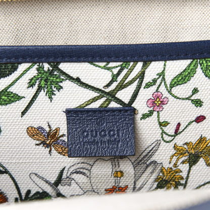 Gucci Canvas Large Flora Tote Navy Multicolor 8 of 10