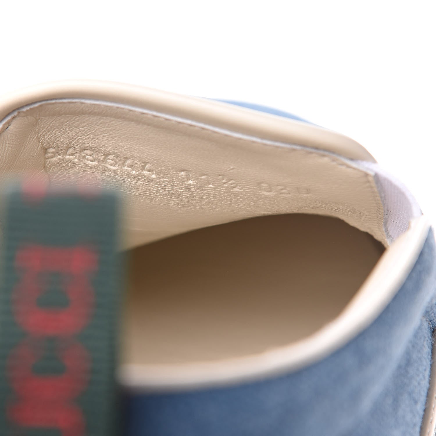 Gucci Kura Denim Logo Embroidered Mens Slip On Sneakers 11.5 Blue 9 of 10