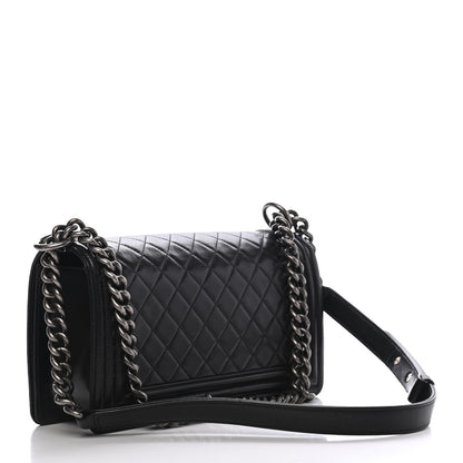Chanel Lambskin Quilted Medium Boy Flap Black 5 of 20