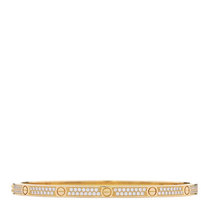 Cartier 18K Yellow Gold Diamond Small LOVE Paved Bracelet 17 2 of 5