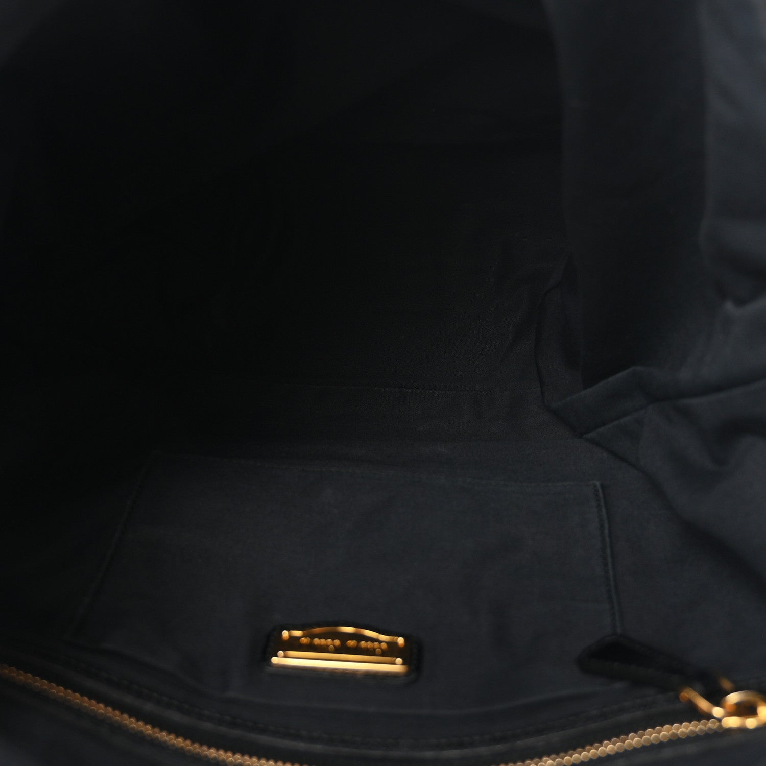Miu Miu Vitello Lux Gathered Tote Black 5 of 10