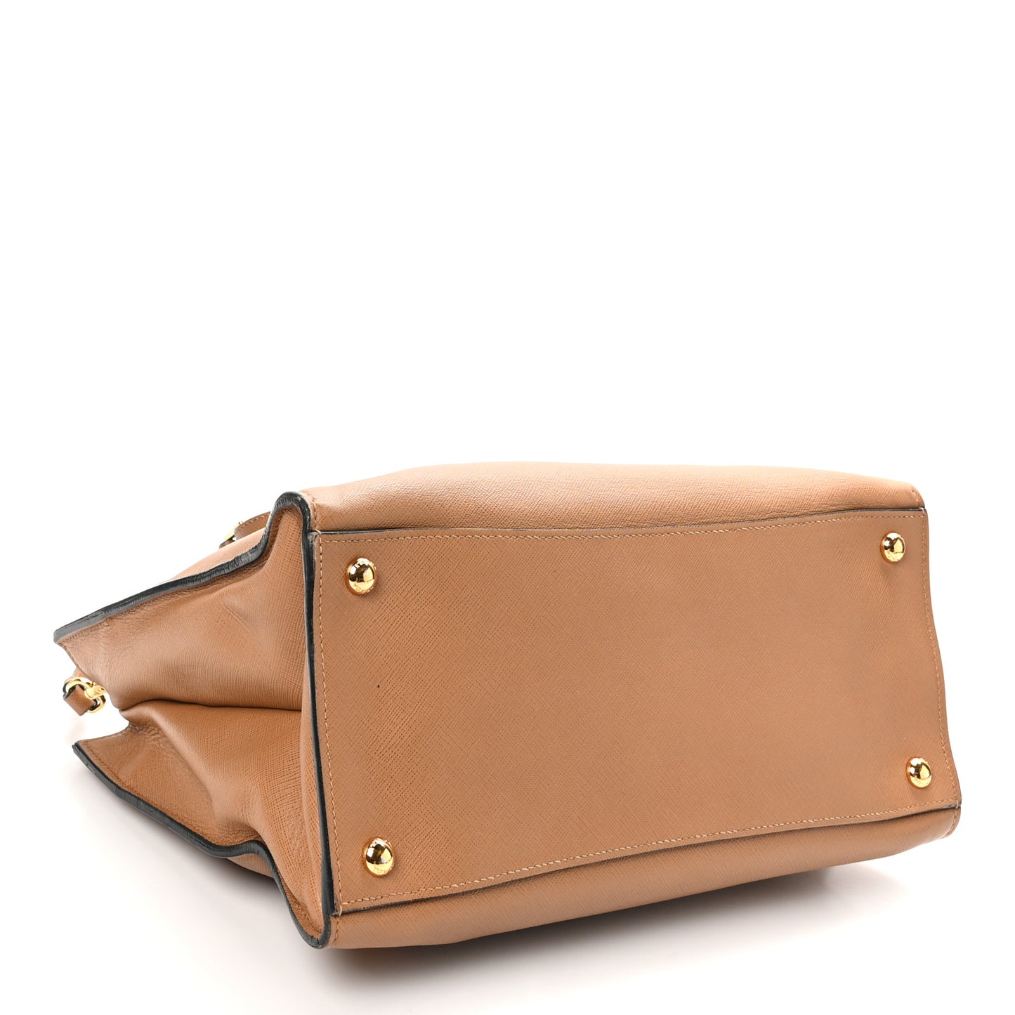 Saffiano Soft Triple Pocket Tote Caramel