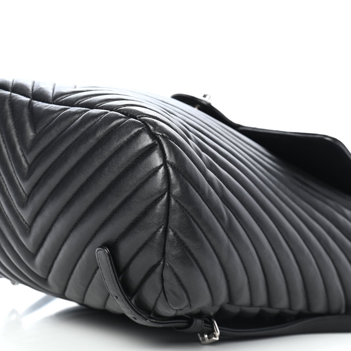 Calfskin Chevron Quilted Large Urban Spirit Backpack Black