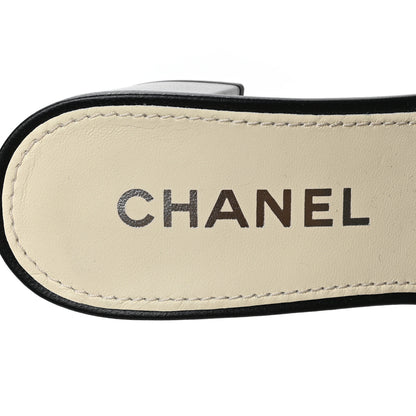 Chanel Shiny Braided Goatskin Mule Sandals 40 Black 5 of 8