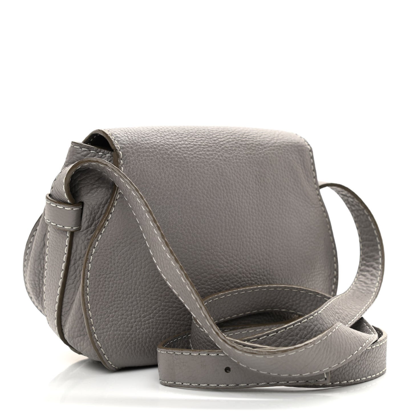 Calfskin Mini Marcie Round Crossbody Bag Cashmere Grey