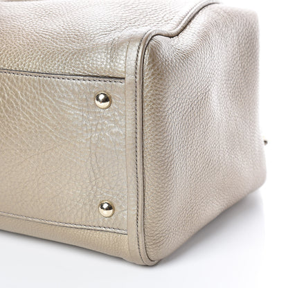 Gucci Metallic Pebbled Calfskin Medium Soho Shoulder Bag Golden Beige 9 of 13