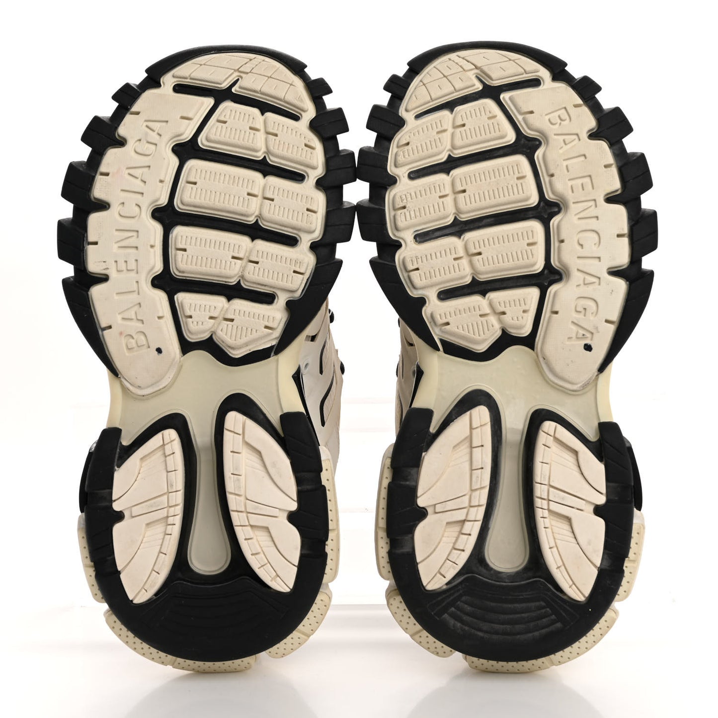 Rubber Mesh Bi-Color Mens Track.2 Open Sneakers 36 Beige Black