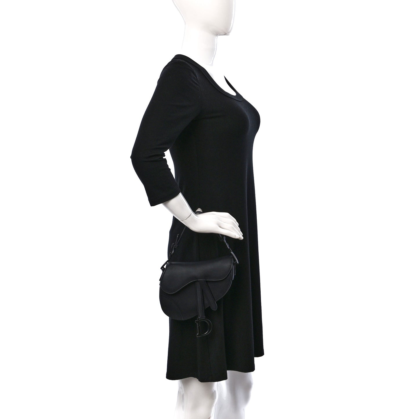 Ultra Matte Calfskin Mini Saddle Bag Black