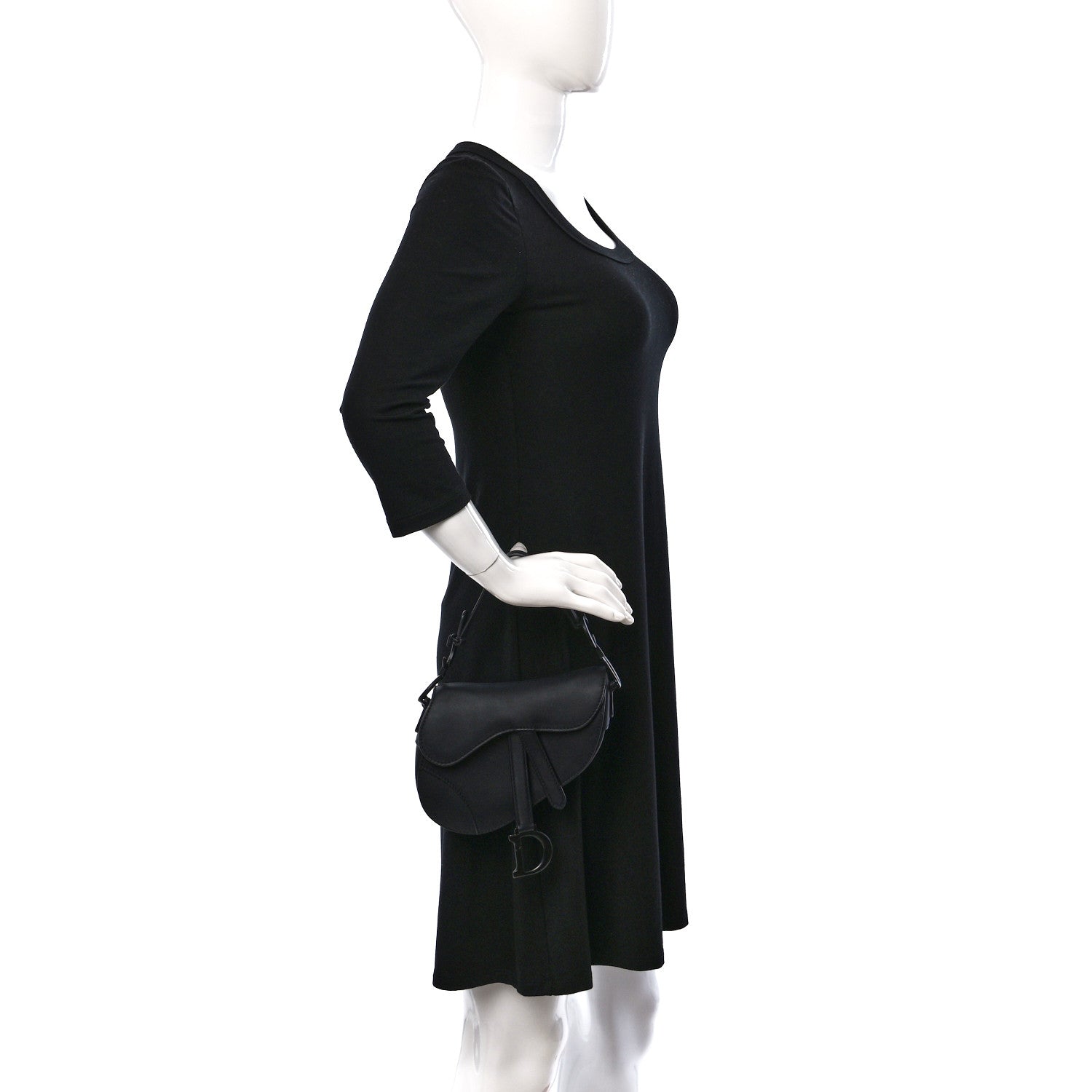 Christian Dior Ultra Matte Calfskin Mini Saddle Bag Black 2 of 12