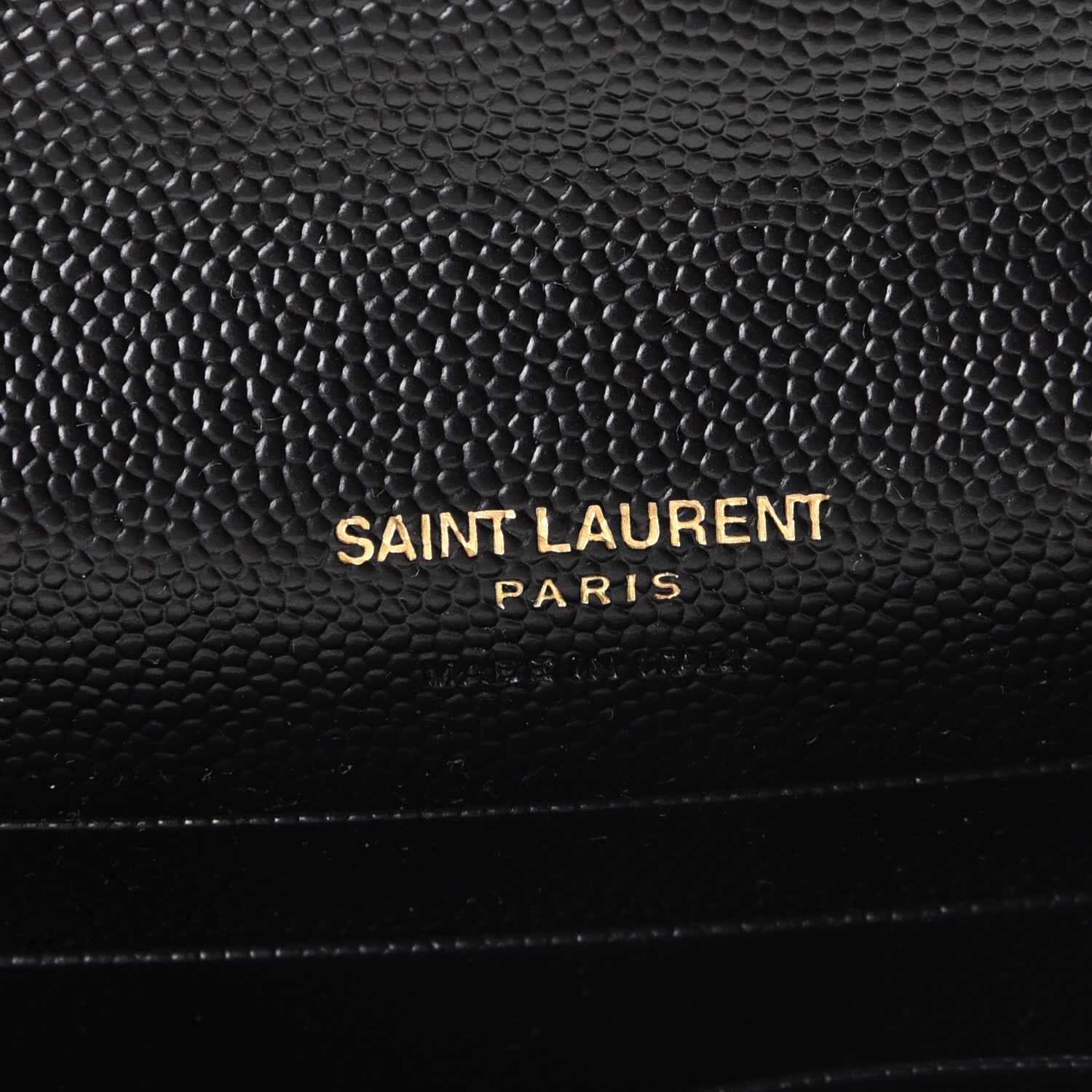 Saint Laurent Grain De Poudre Matelasse Chevron Small Monogram Envelope Wallet Black 5 of 8