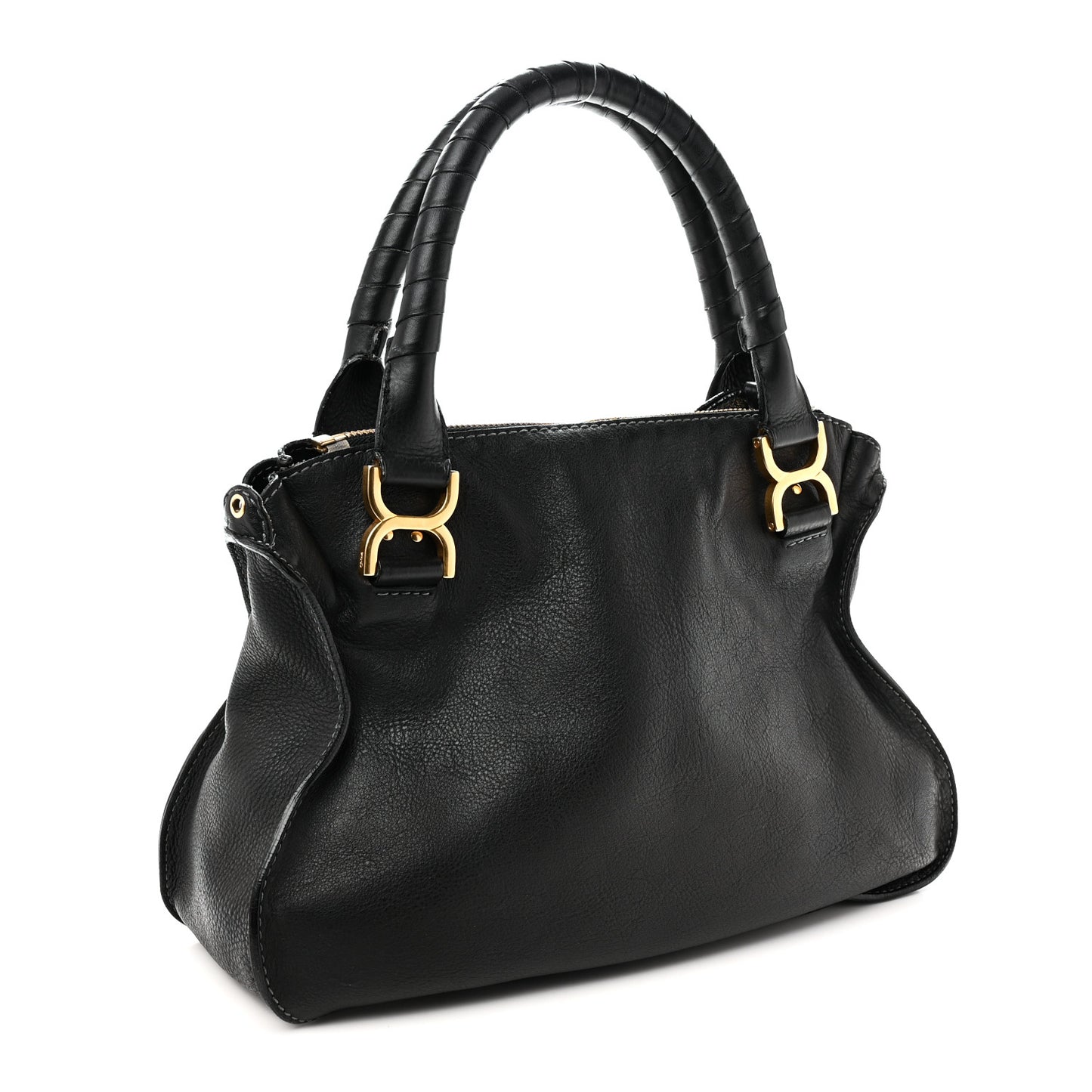 Calfskin Medium Marcie Satchel Black