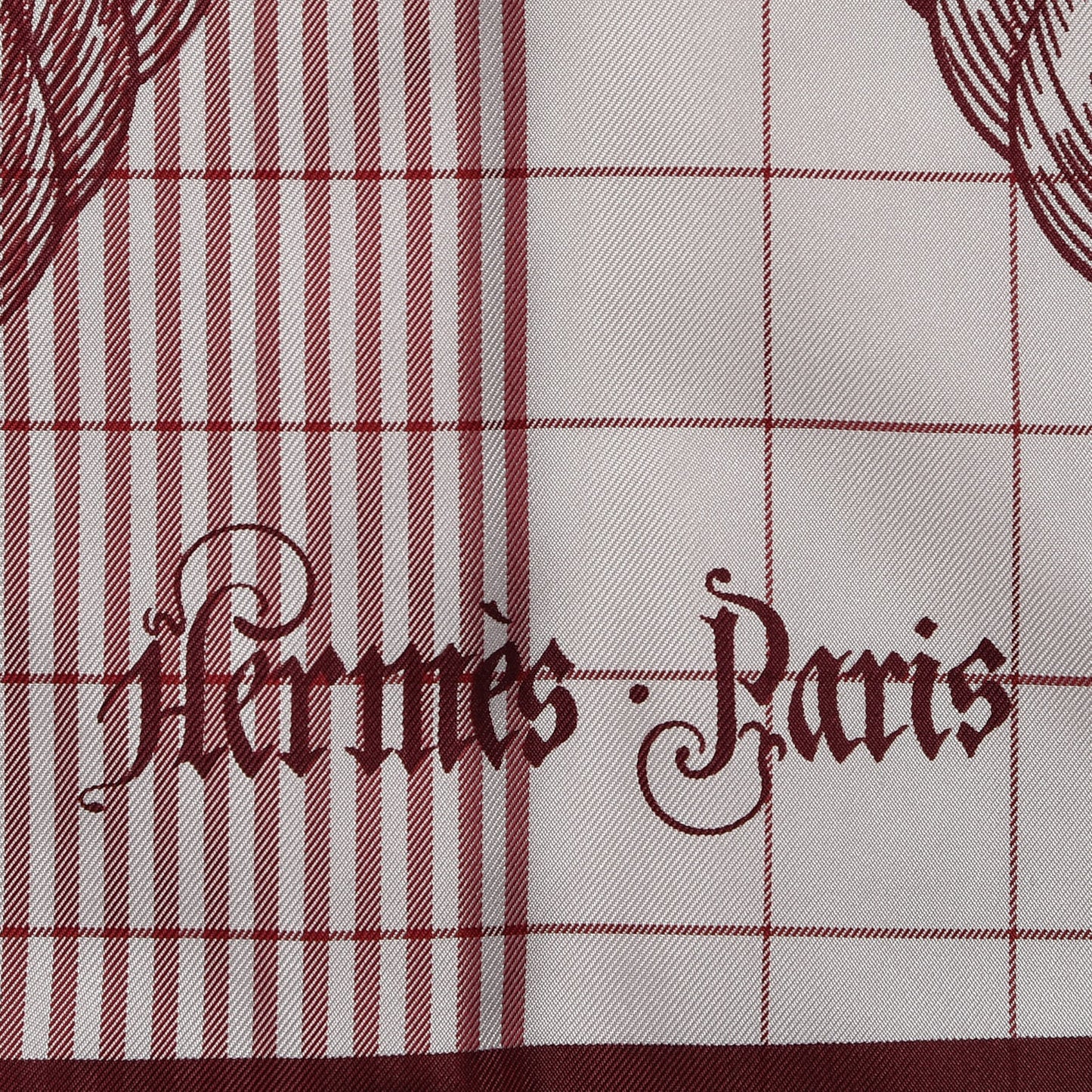 Silk Della Cavalleria Finesse Scarf 90 Bordeaux Blanc