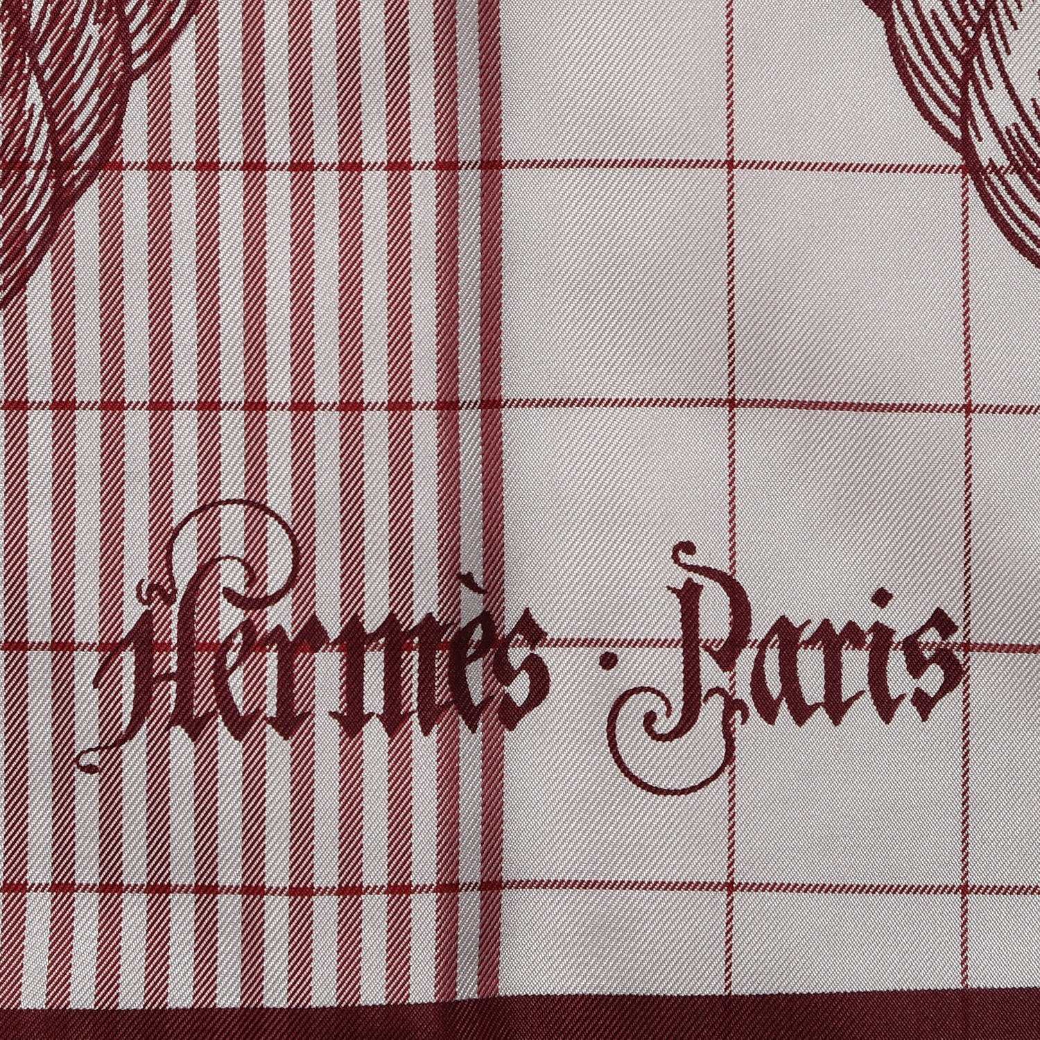 Hermes Silk Della Cavalleria Finesse Scarf 90 Bordeaux Blanc 6 of 7
