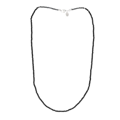Tiffany Sterling Silver Black Spinel Ziegfeld Bead Necklace 3 of 6