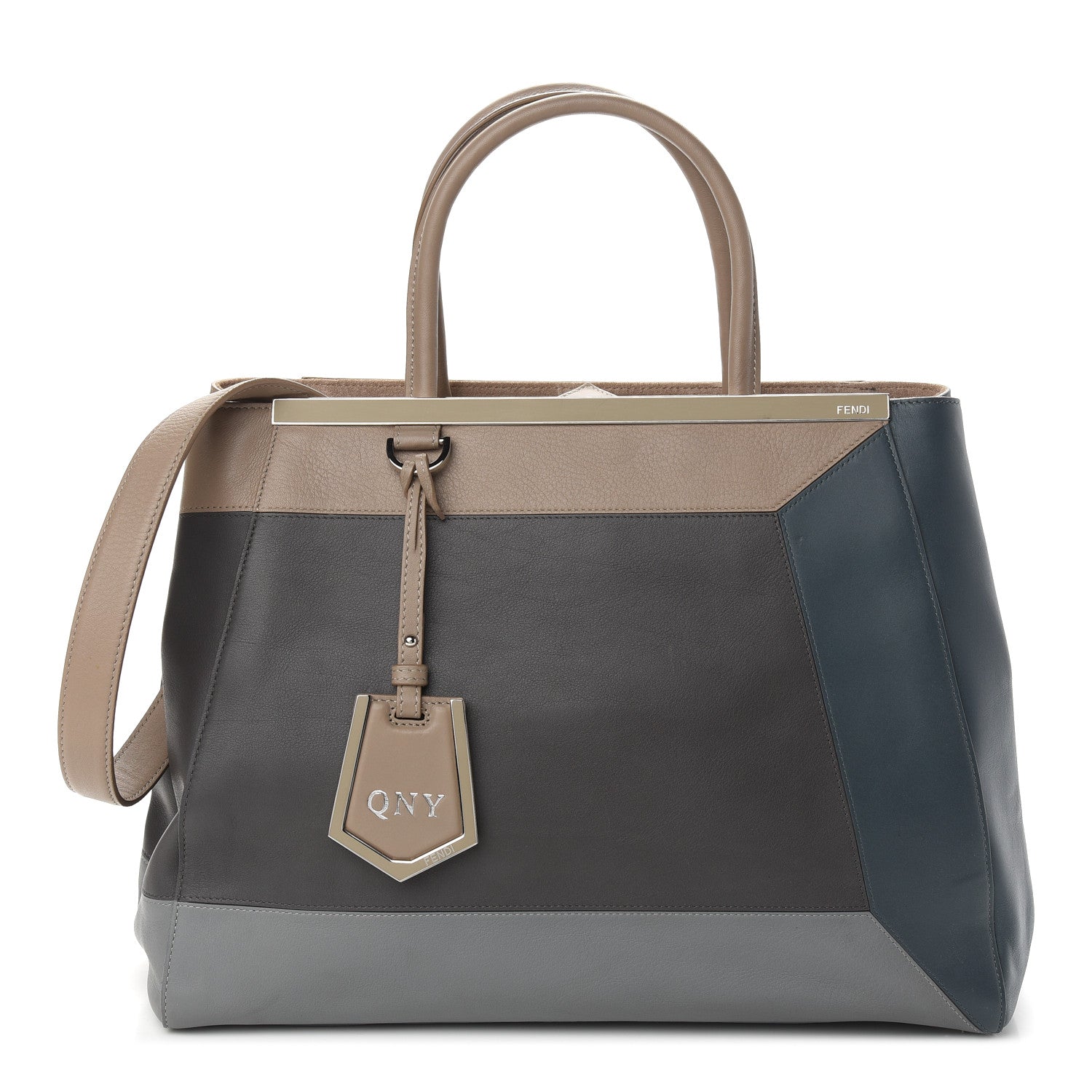 Fendi Calfskin Colorblock Regular 2Jours Tote Multicolor 1 of 9