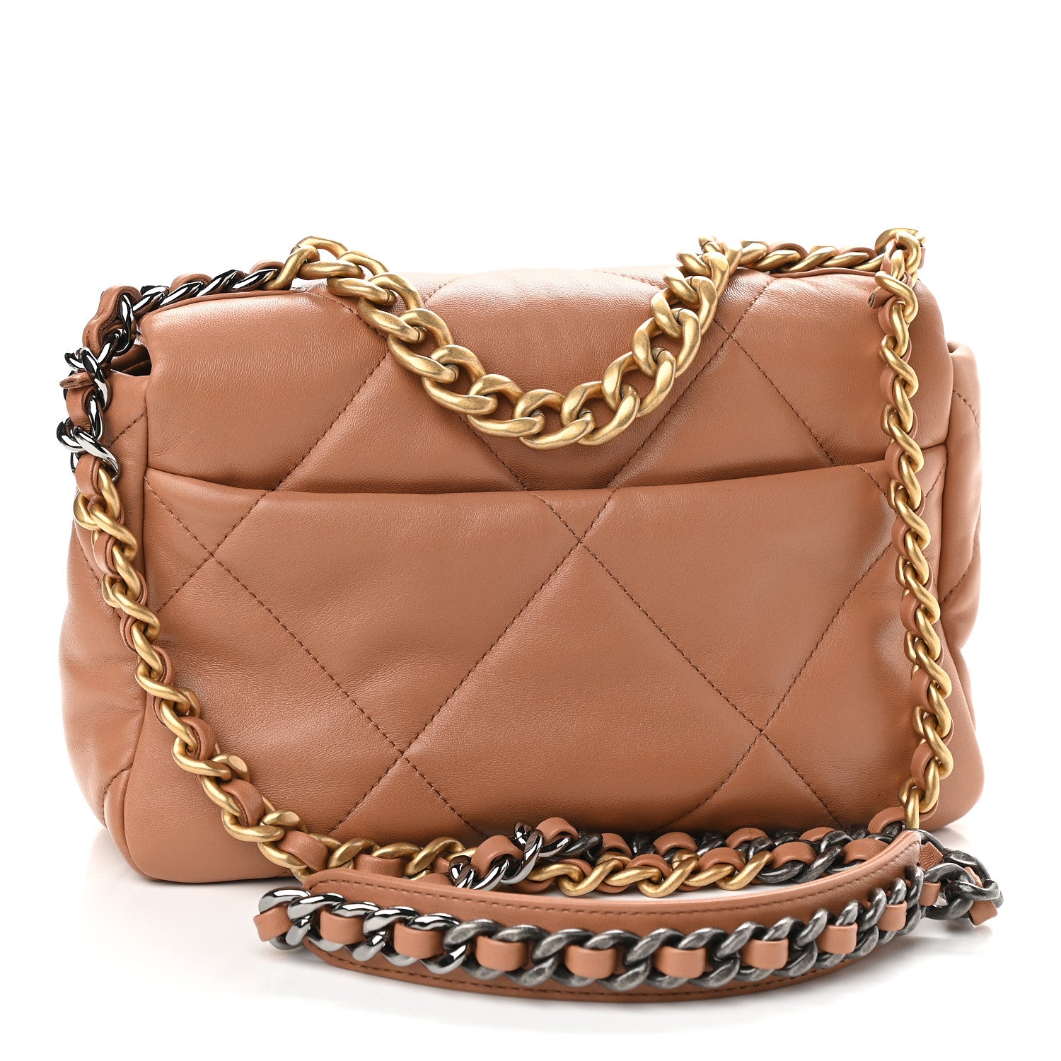 Chanel Lambskin Quilted Medium Chanel 19 Flap Brown 3 of 9