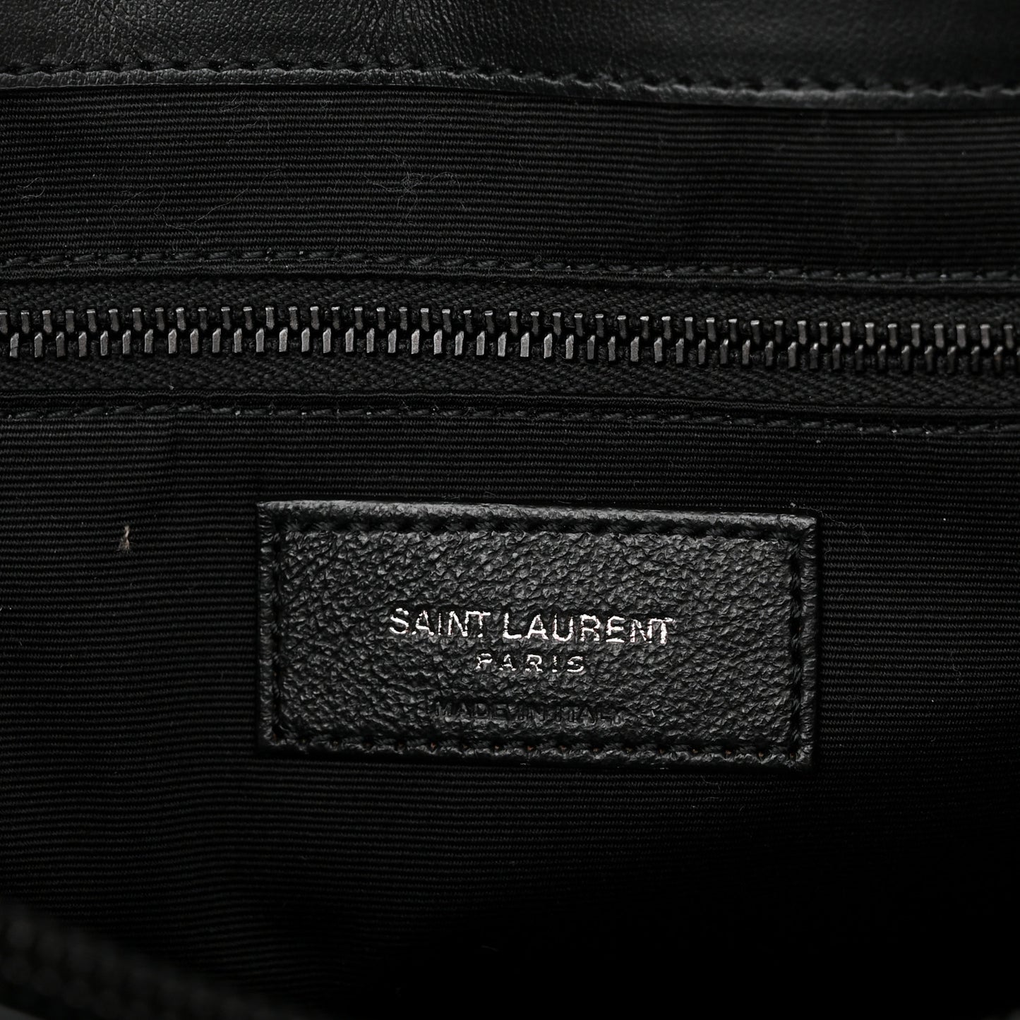 Calfskin Y Quilted Monogram Monochrome Large Loulou Chain Satchel Black