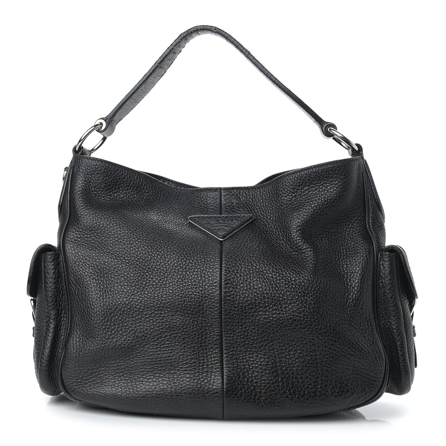 Vitello Daino Side Pocket Hobo Black