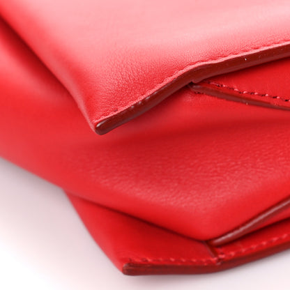 Celine Smooth Calfskin Tri-Fold Clutch on Chain Bright Red 7 of 9