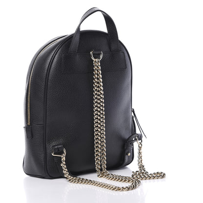 Gucci Pebbled Calfskin Soho Chain Backpack Black 2 of 9