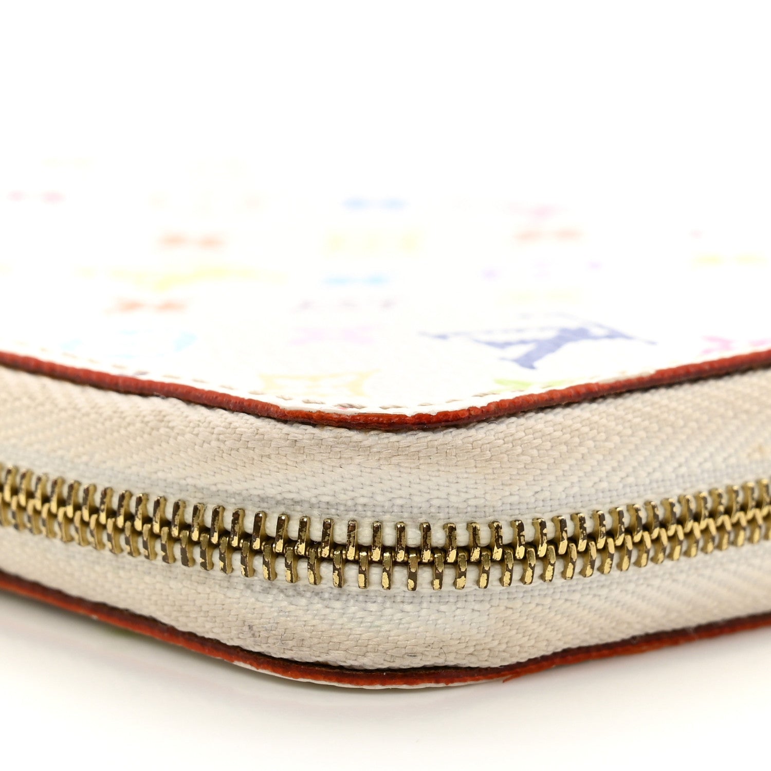 Louis Vuitton Monogram Multicolor Zippy Coin Purse Wallet White Litchi 8 of 10