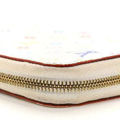Louis Vuitton Monogram Multicolor Zippy Coin Purse Wallet White Litchi 8 of 10
