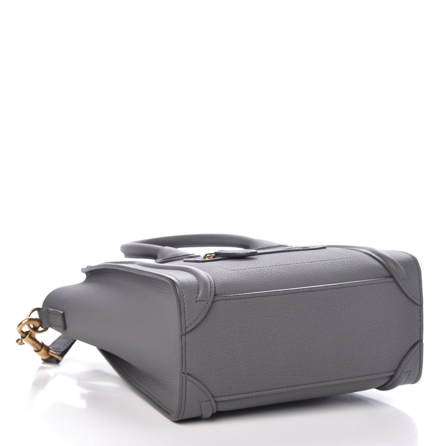 Drummed Calfskin Nano Luggage Kohl