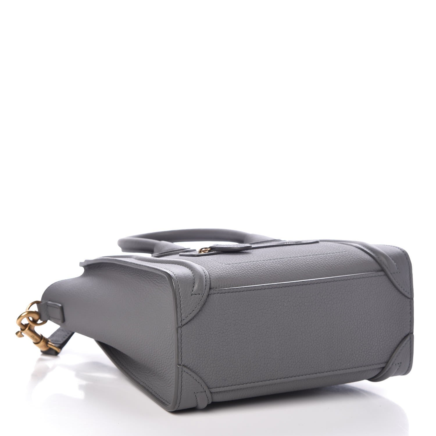 Celine Drummed Calfskin Nano Luggage Kohl 4 of 7