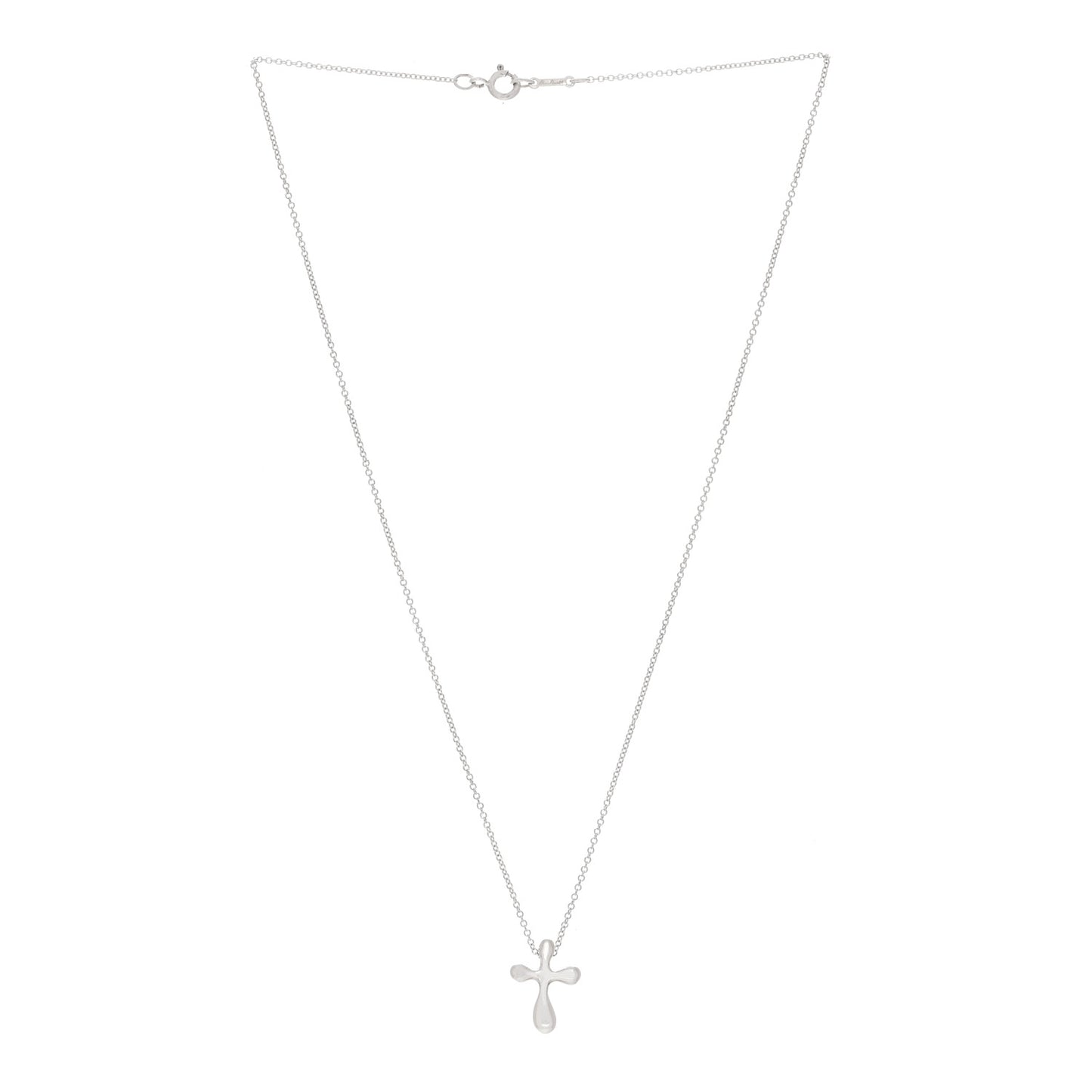 Sterling Silver 12mm Elsa Peretti Cross Pendant Necklace