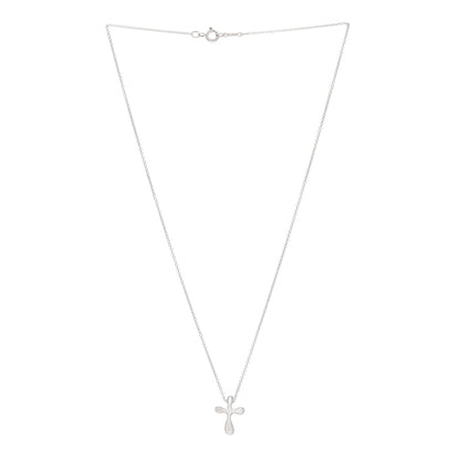 Tiffany Sterling Silver 12mm Elsa Peretti Cross Pendant Necklace 3 of 5