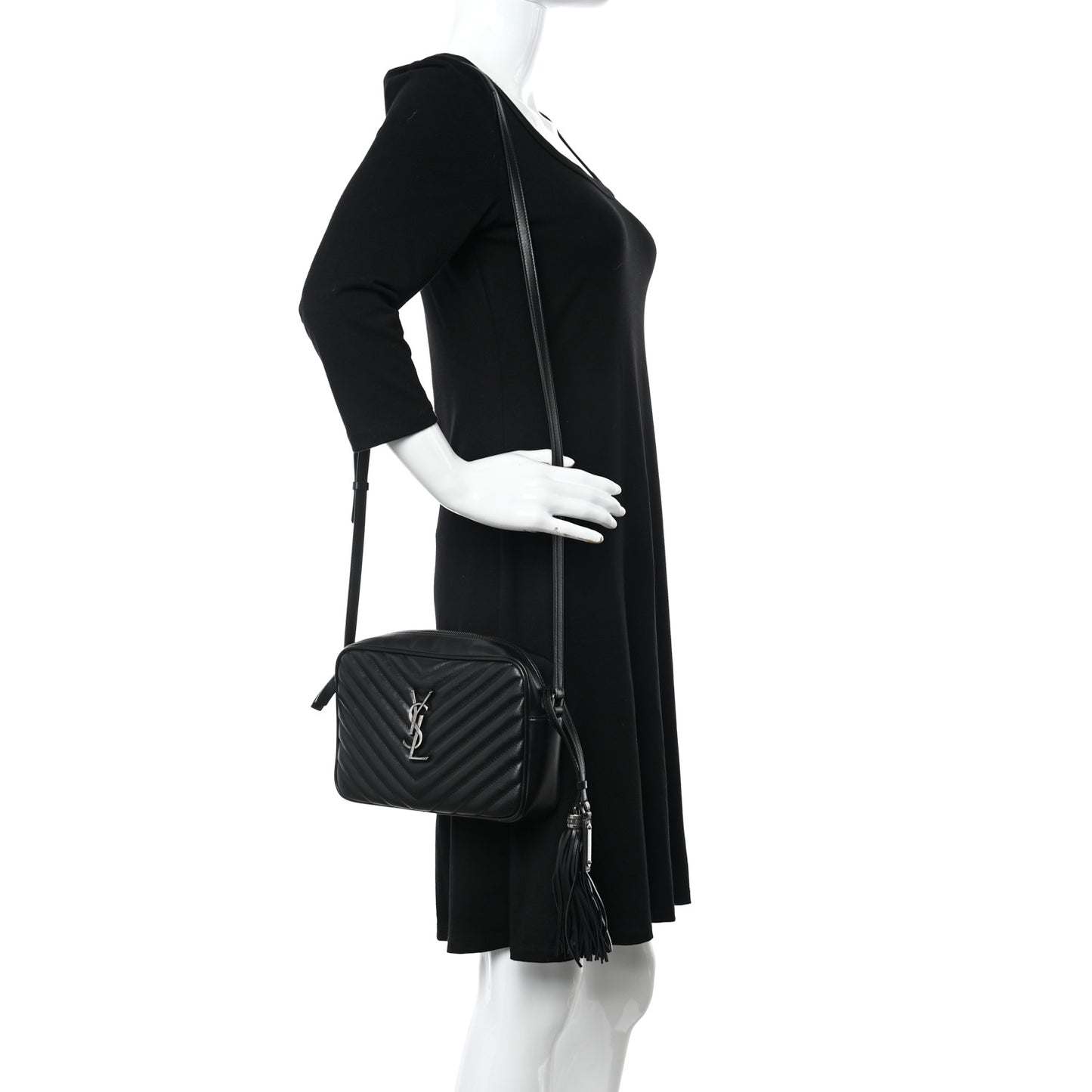 Calfskin Matelasse Monogram Lou Camera Bag Black