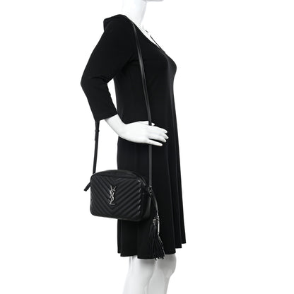 Saint Laurent Calfskin Matelasse Monogram Lou Camera Bag Black 2 of 11