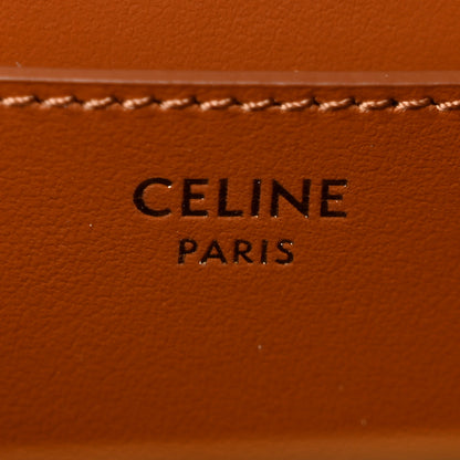 Celine Triomphe Canvas Calfskin Tabou Clutch on Strap Tan 6 of 13